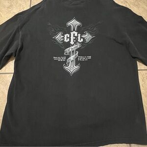 Vintage Christ For Life West Coast Choppers Biker Style Long Sleeve Size XL Y2K